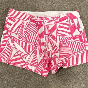 Lilly Pulitzer Pink and White Geometric Women's Shorts